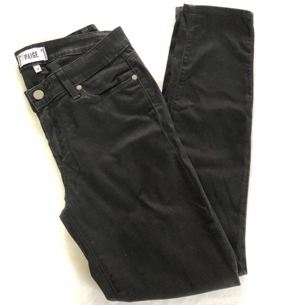 PAIGE Premium Womens Verdugo Denim Crop in Black Overdye. Size 28